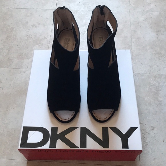 dkny peep toe booties